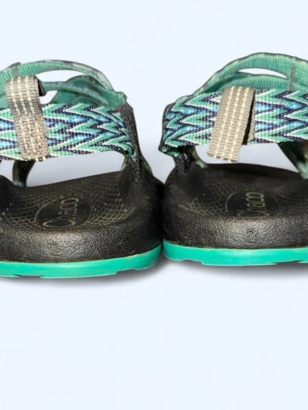 Chaco ZX/2 Sandals in Black with teal & blue Straps